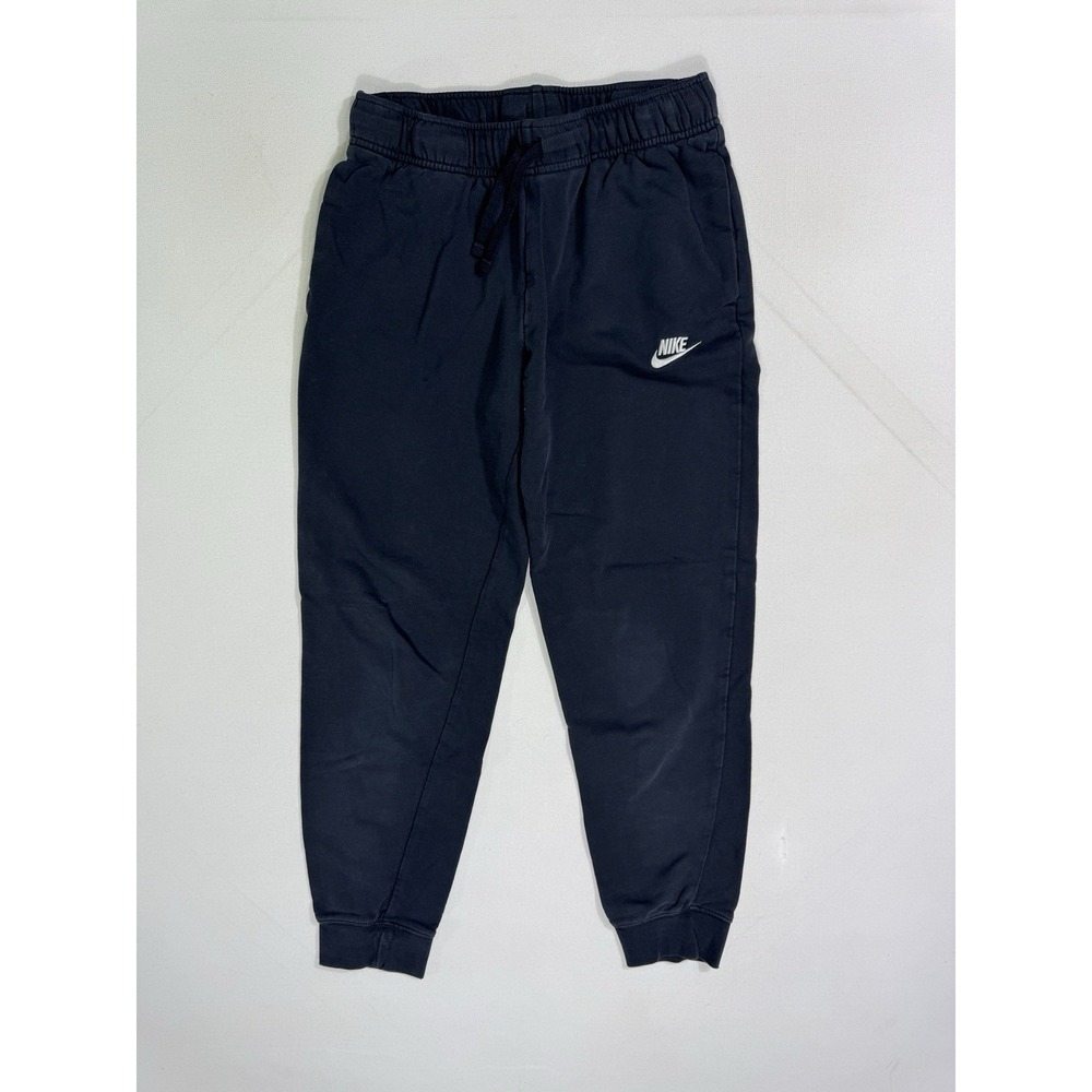 Nike Sweatpants Men Small Black Fleece Joggers Drawstring Cuffed Logo DQ5191-010